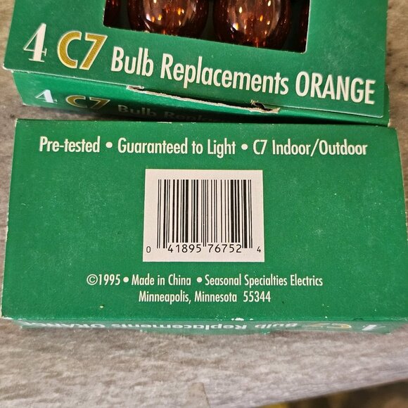 90s C7 Clear Orange Replacement Bulbs‎ Halloween Christmas 3 Pack Of 11 Bulbs - Picture 4 of 7